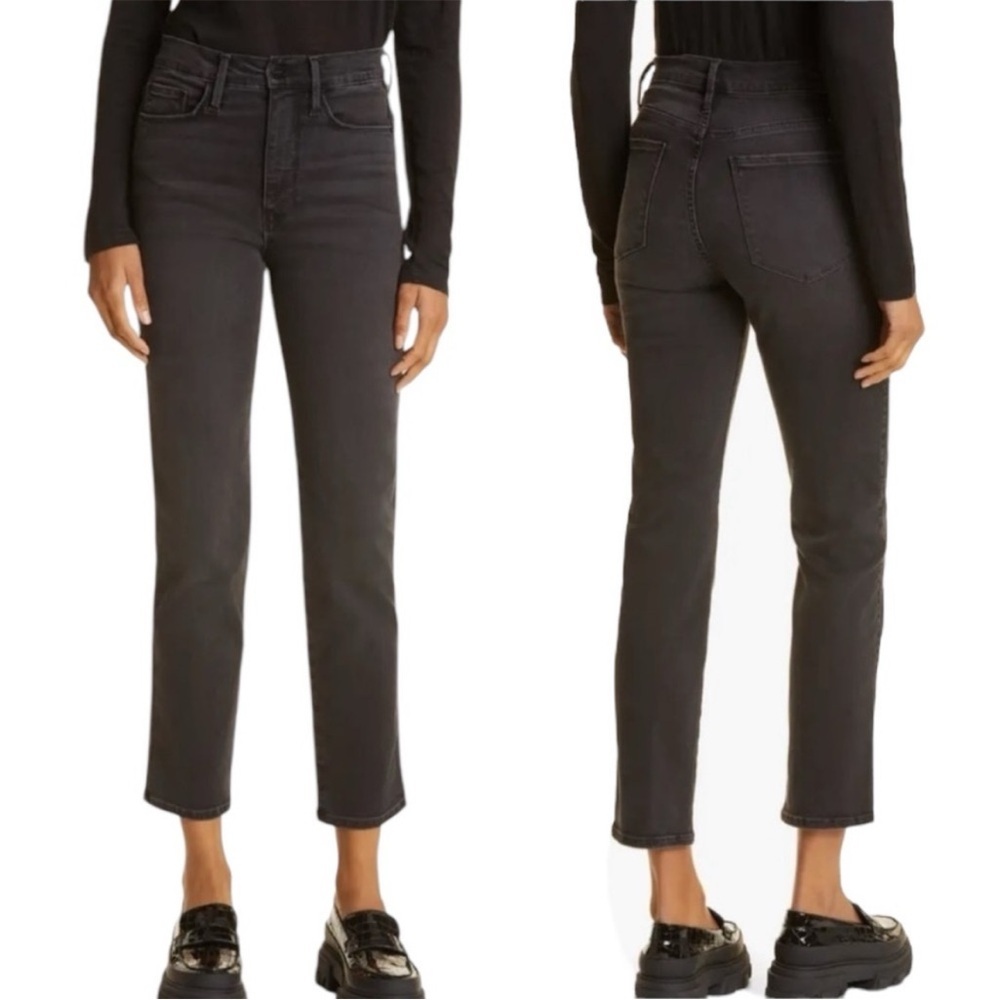 FRAME Le Sylvie High Waist Slender Straight‎ Leg Jeans Organic Cotton Size 25